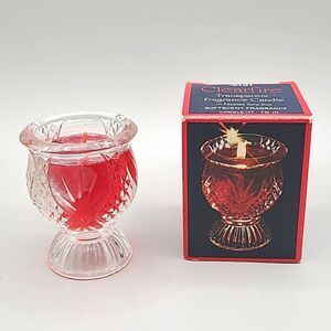 Vintage AVON Clearfire Transparent Fragrance Candle in Faceted Tulip Cup, NIB